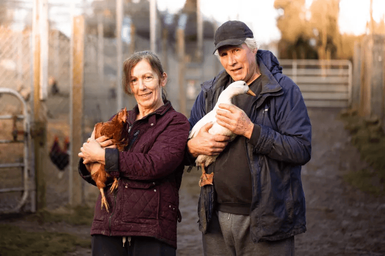 Declan and Sharon holding sanctuary residents