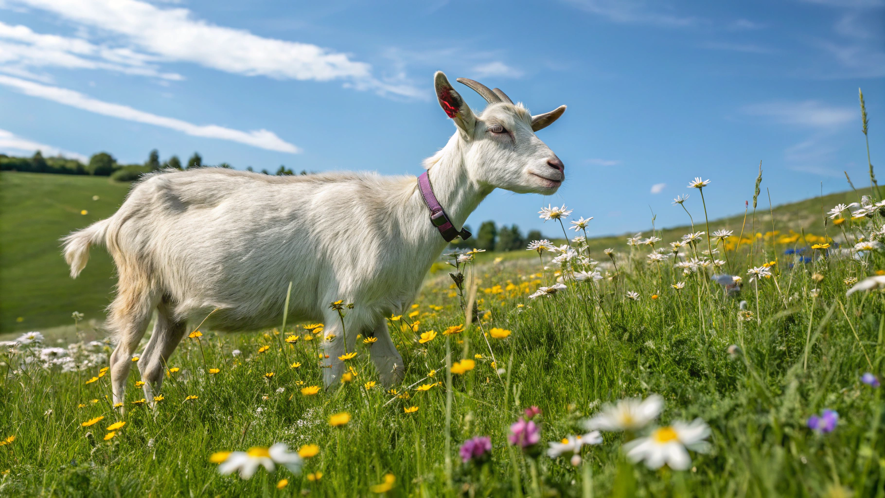 Sanctuary animal resting peacefully in open green pastures